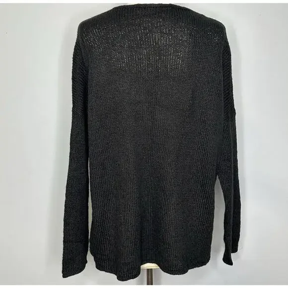 Wooden Ships Sweater Champagne Please Wool Mohair Black Boxy Size S/M New X21 - Picture 8 of 13